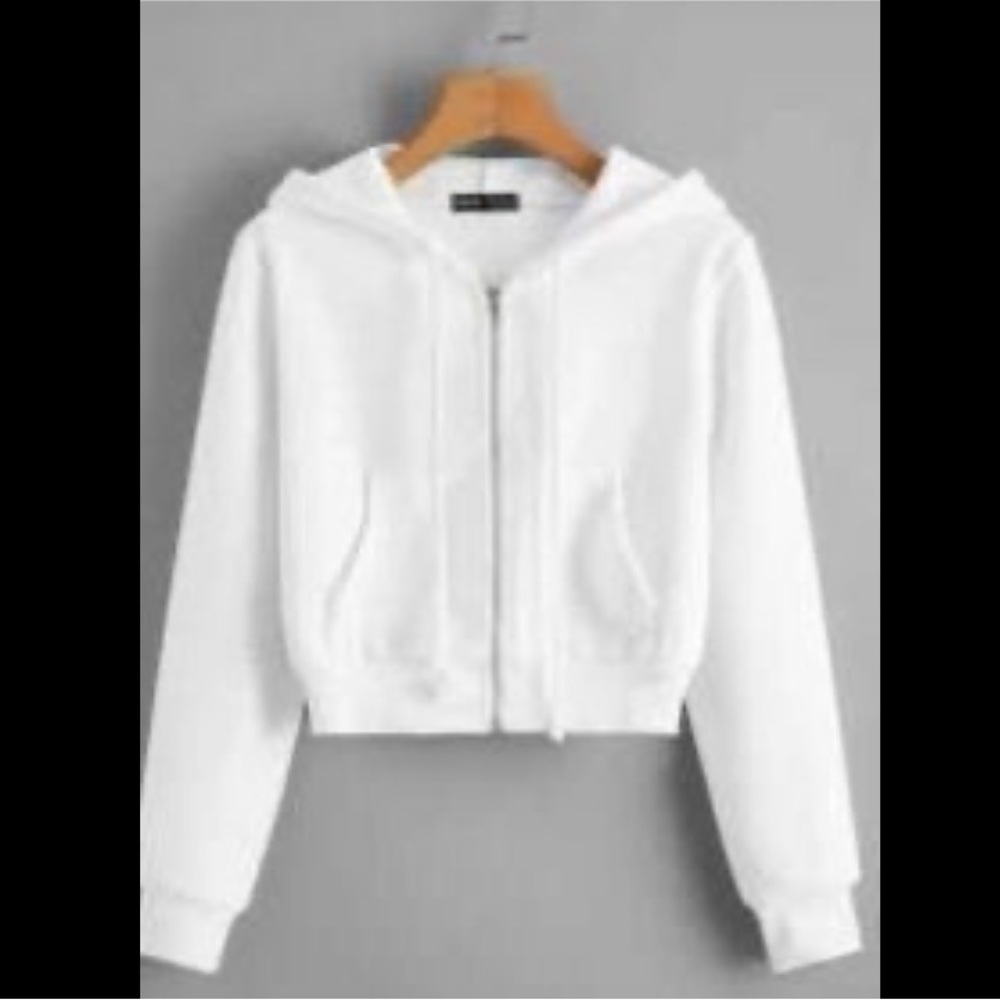 Cropped Zip Up Hoodie